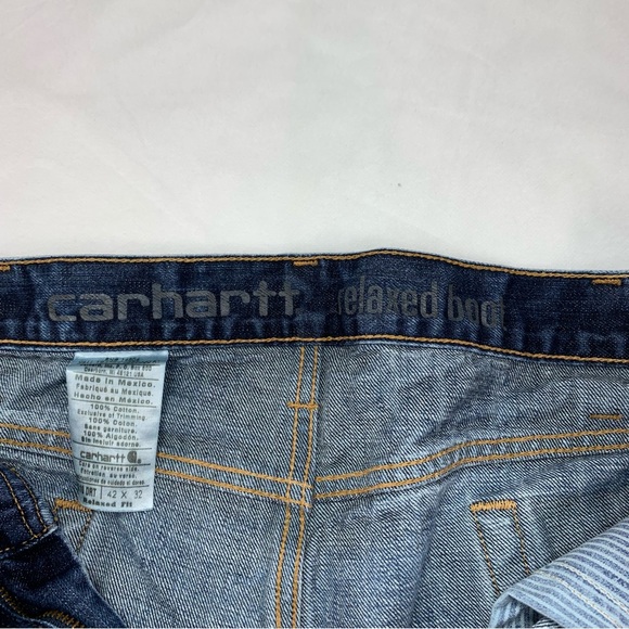 Carhartt Mens Jeans B310 DRT Relaxed Fit Boot Cut Denim Blue Size 42x32 - Picture 6 of 13